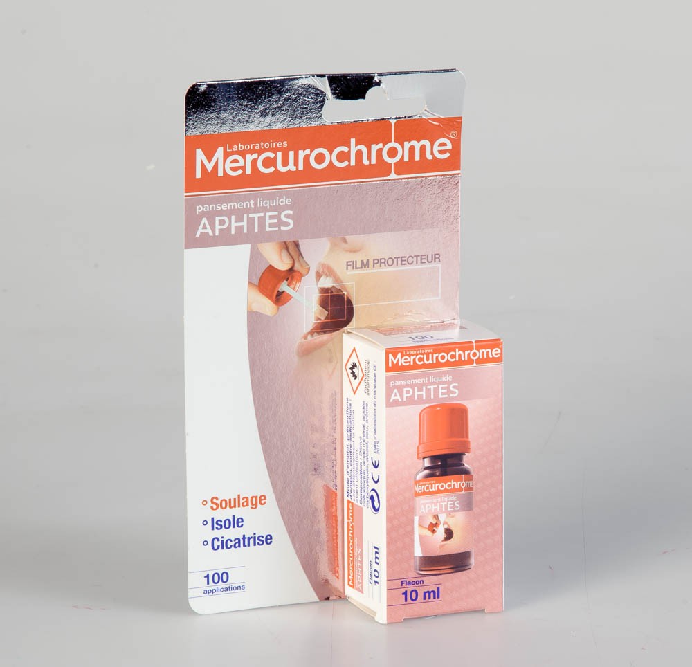 Pansement & compresse Pansement liquide Aphtes - 10ml MERCUROCHROME